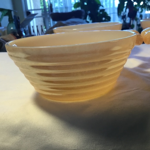 Vintage 2-Peach Fire King Oven Ware Beehive Bowl Mid 1940's Lustreware - Picture 1 of 8